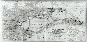 Mappa del Turkestan cinese, da 